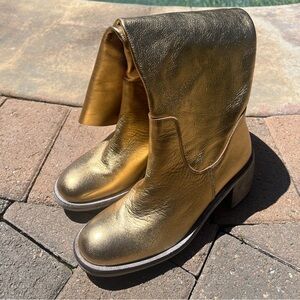 Free People Gold boots size 9 all leather never worn